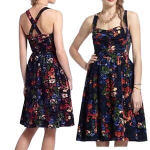 Anthropologie HD in Paris Paca Floral Corduroy Halter Dress Size 0